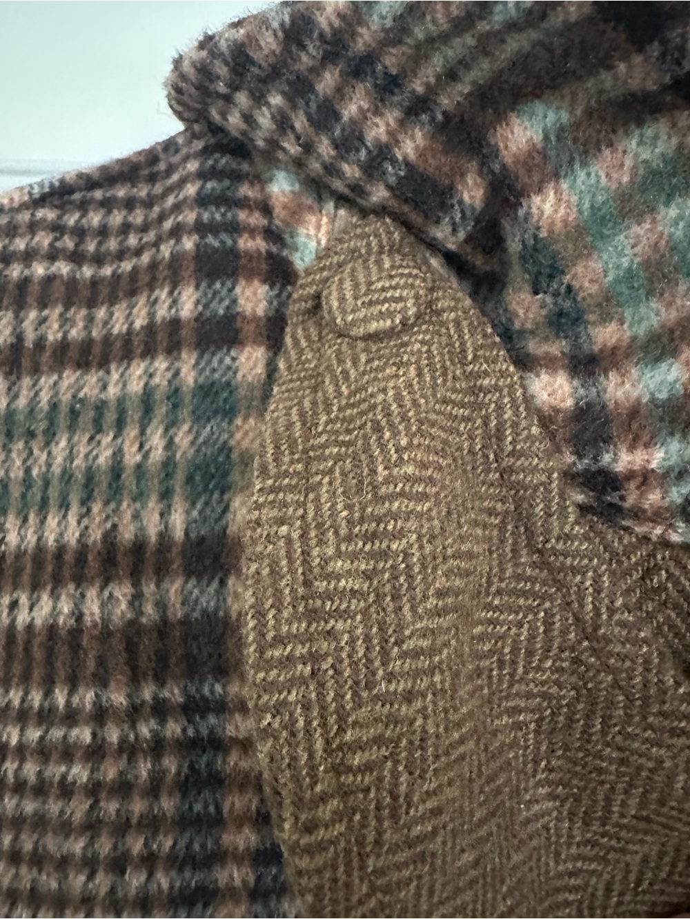 AVEC LES FILLES LONG PLAID COAT SZ S - Picture 5 of 6